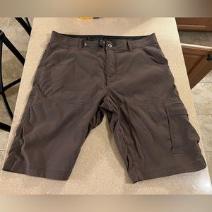 Prana Men’s hiking outdoor cargo 34” shorts belted breath Zion 34x12 brown large